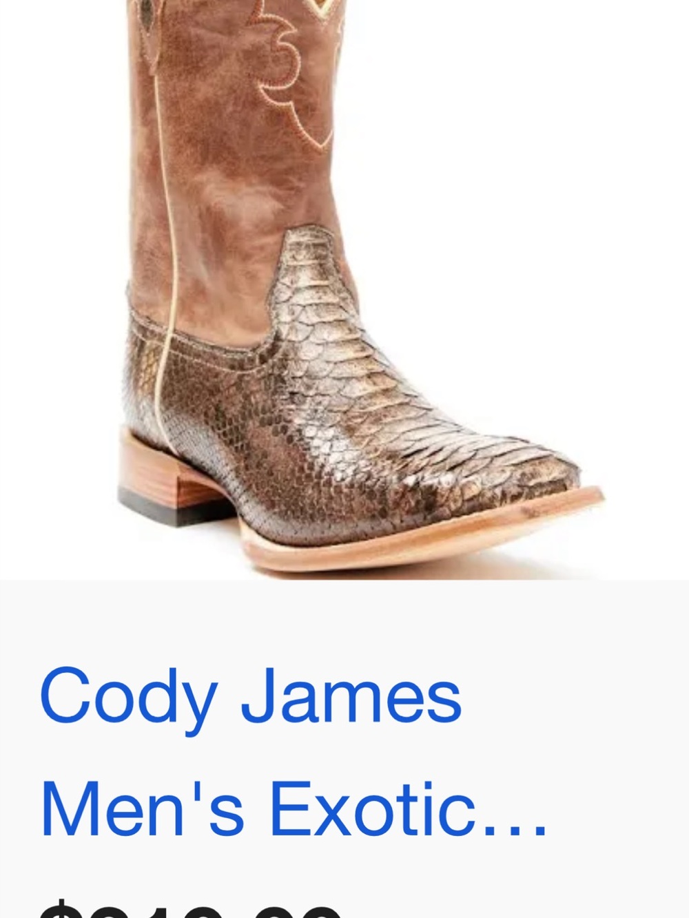 Men's Brown Exotic Leather Western Boots